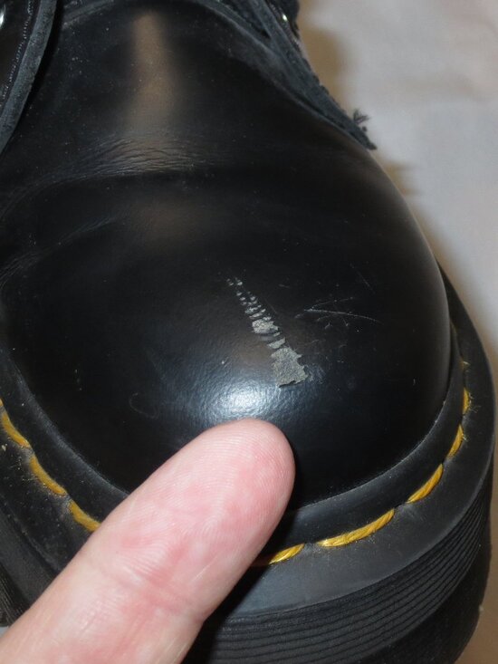 DR. MARTENS boots JADON air wair BLACK smooth leather COMBAT platform SIZE 4 main image 13
